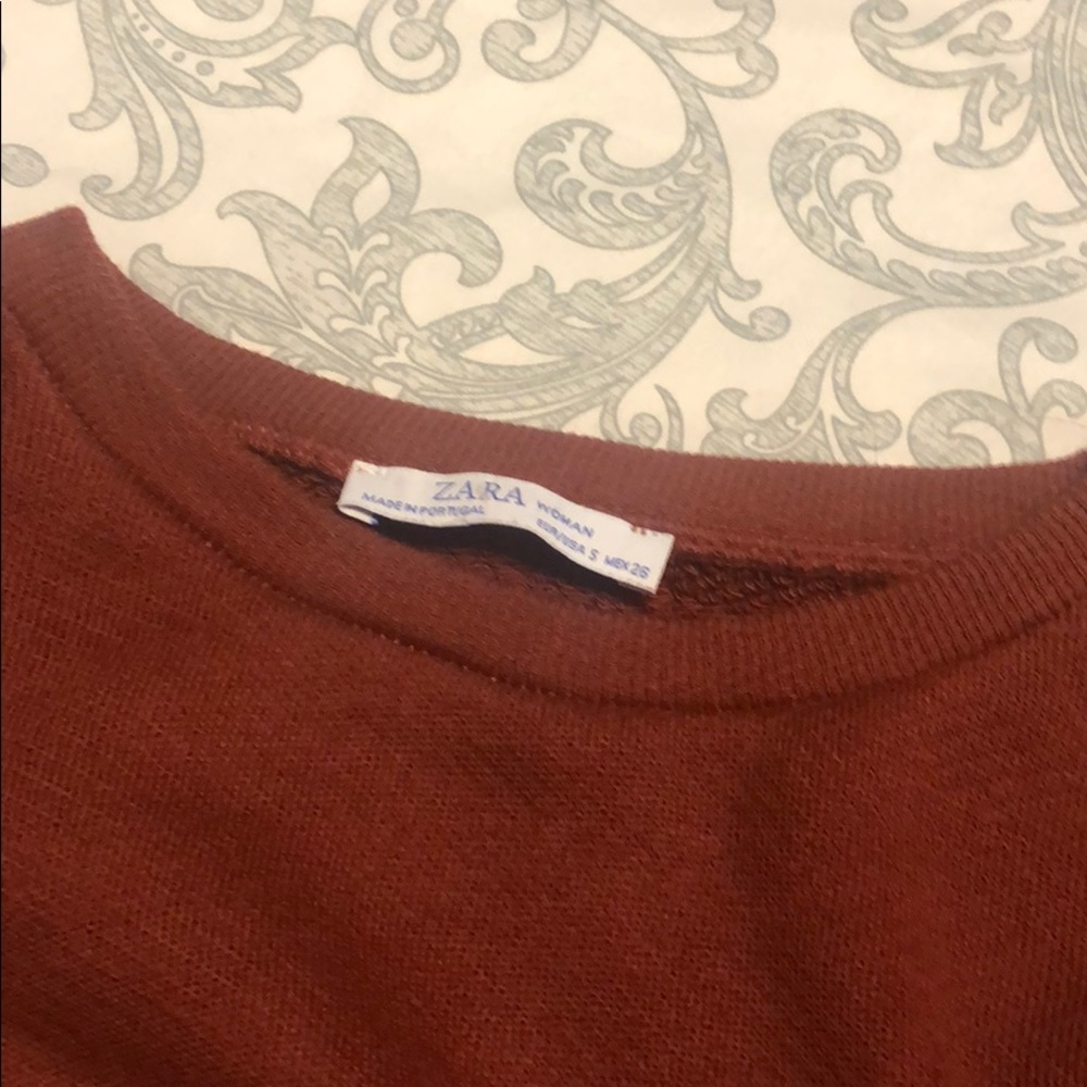 NWT Zara rust color oversized crop sweater - Picture 6 of 6